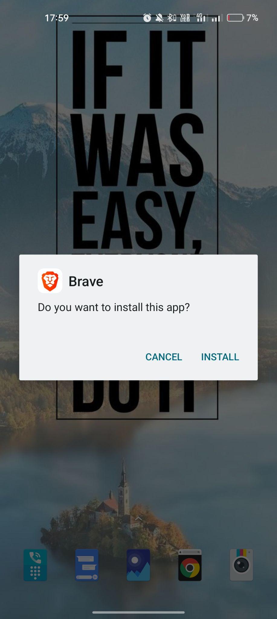 click on install
