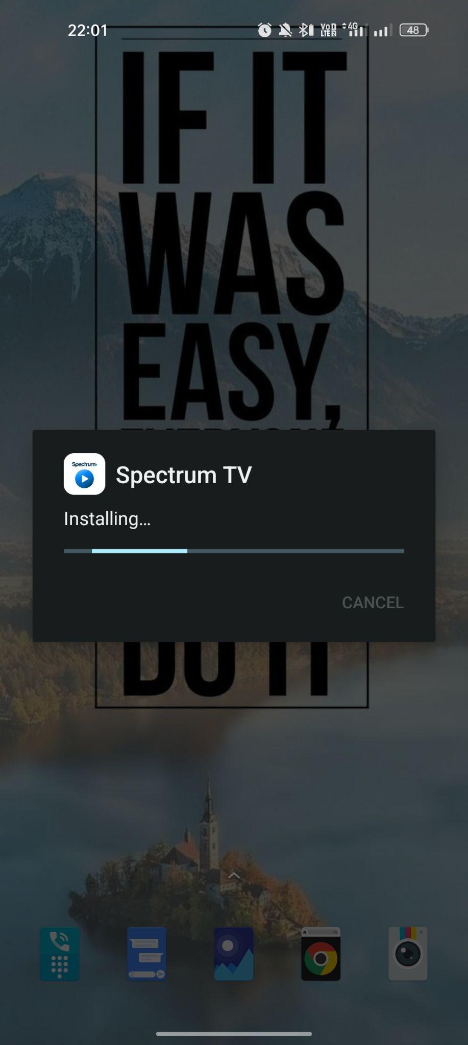 Spectrum TV apk installing