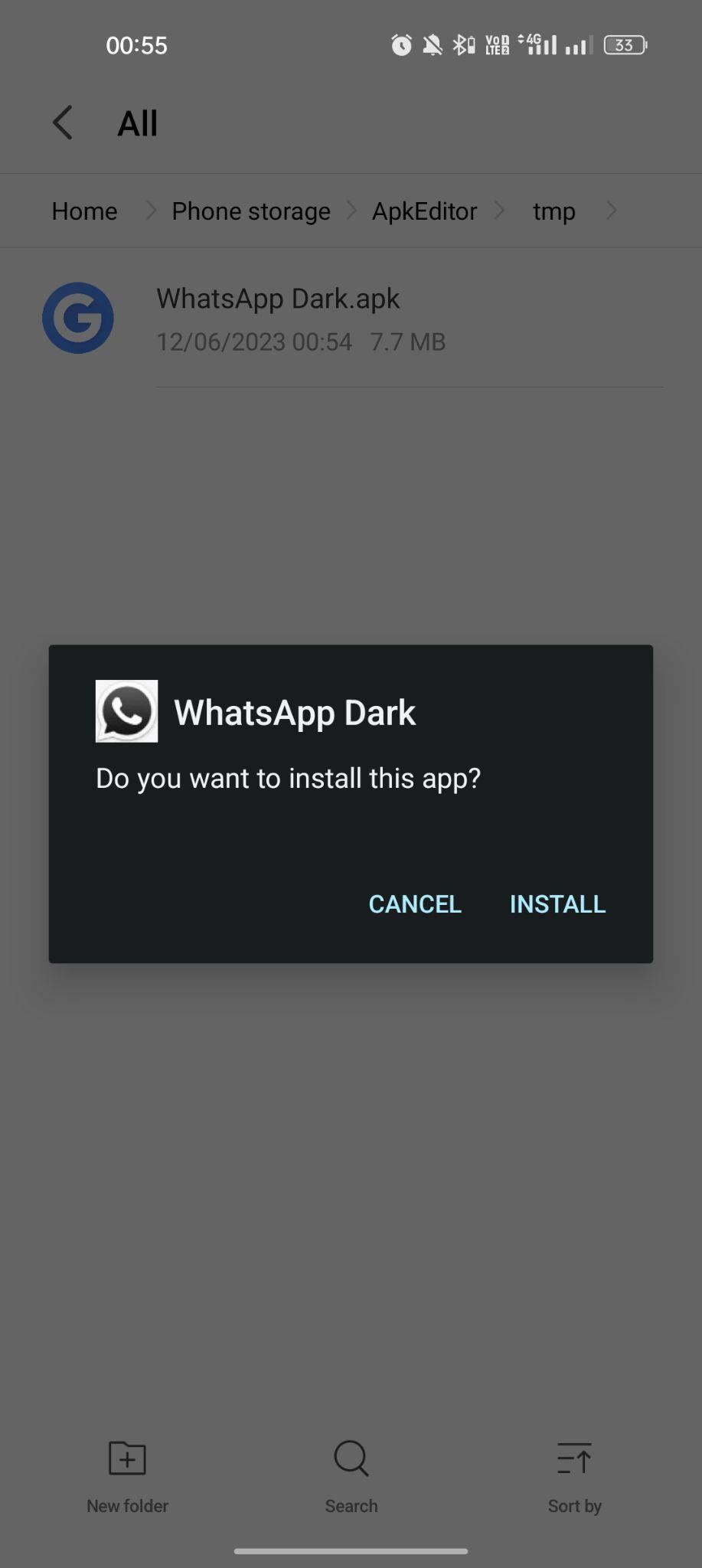 click on install