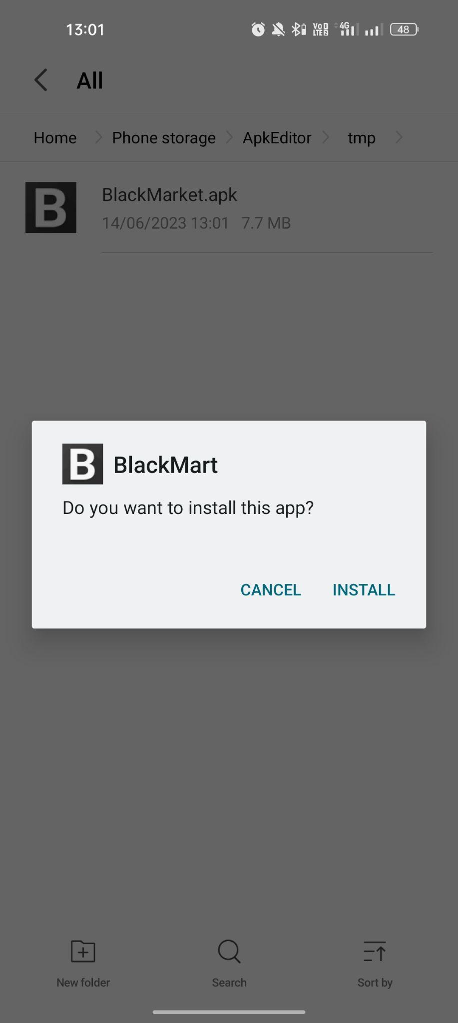 click on install