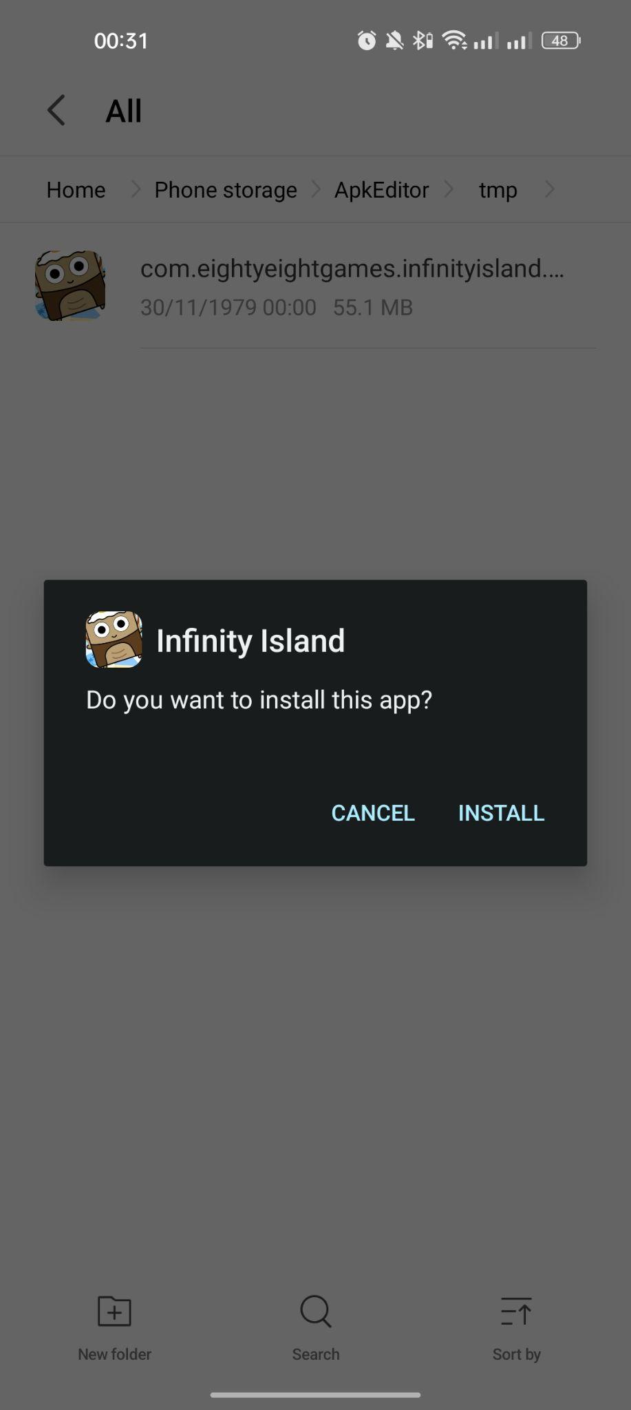 click on install