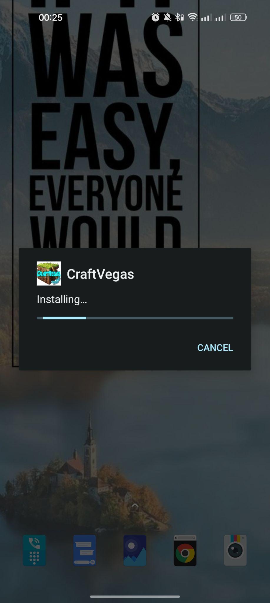 Craft Vegas apk installing