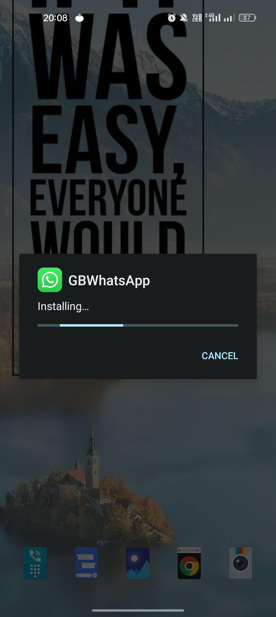 GBWhatsApp Delta apk installing