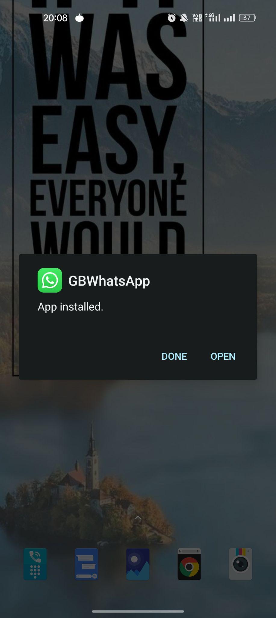 GBWhatsApp Delta apk installed