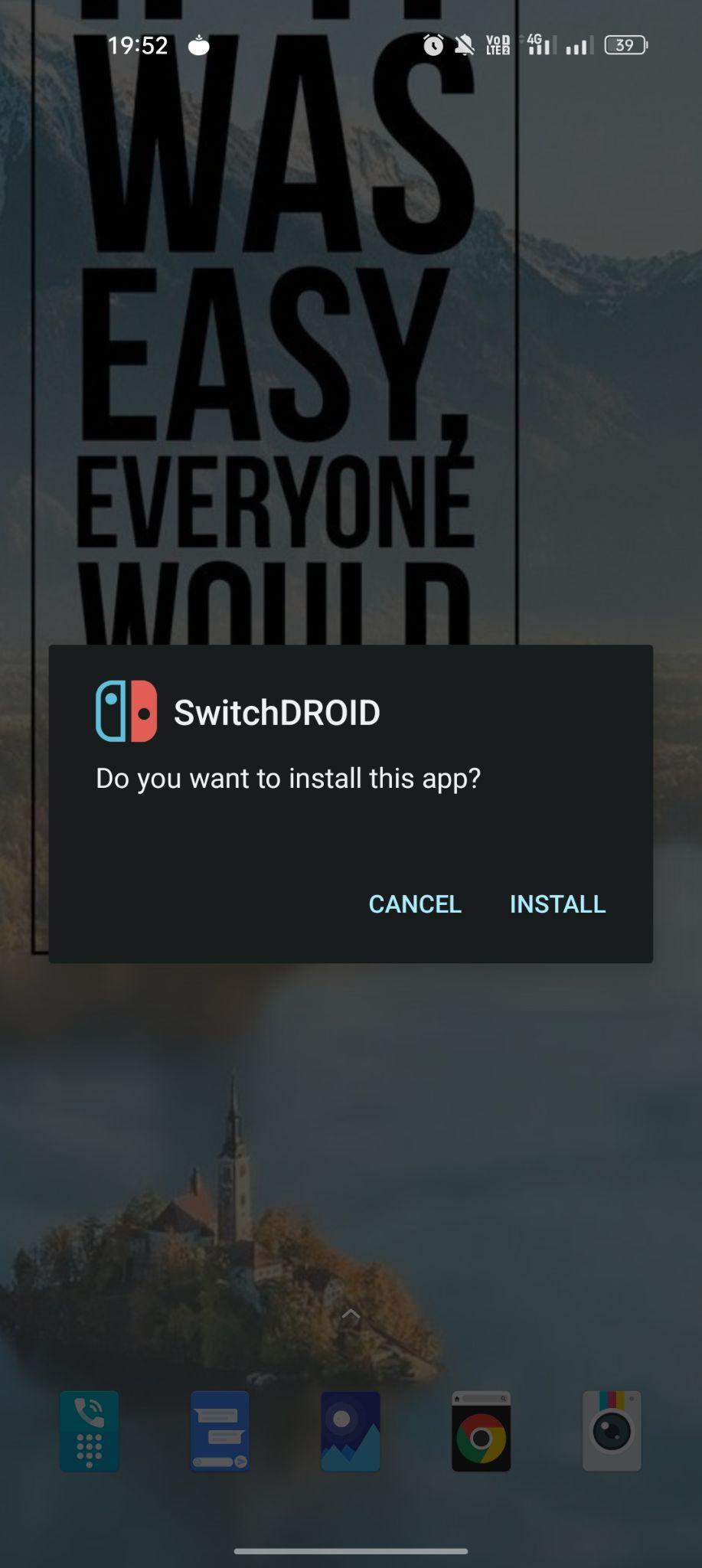 click on install