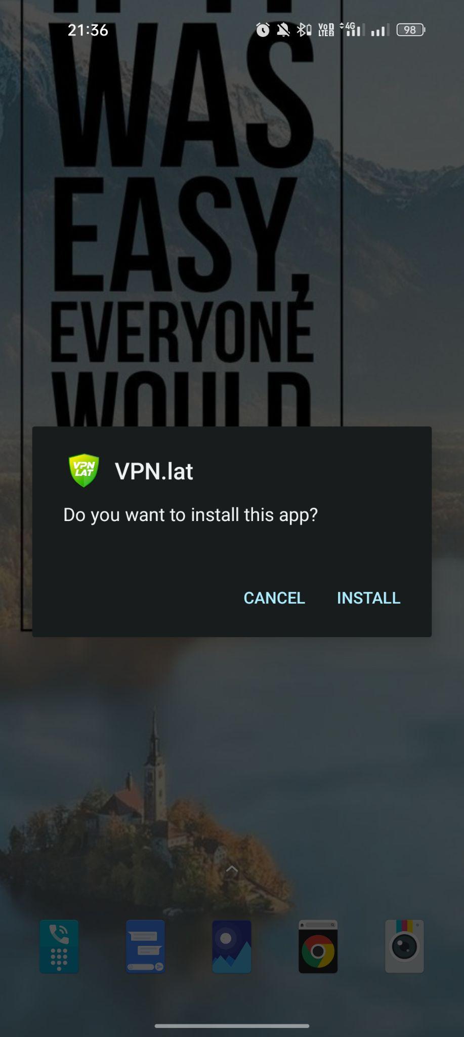 click on install