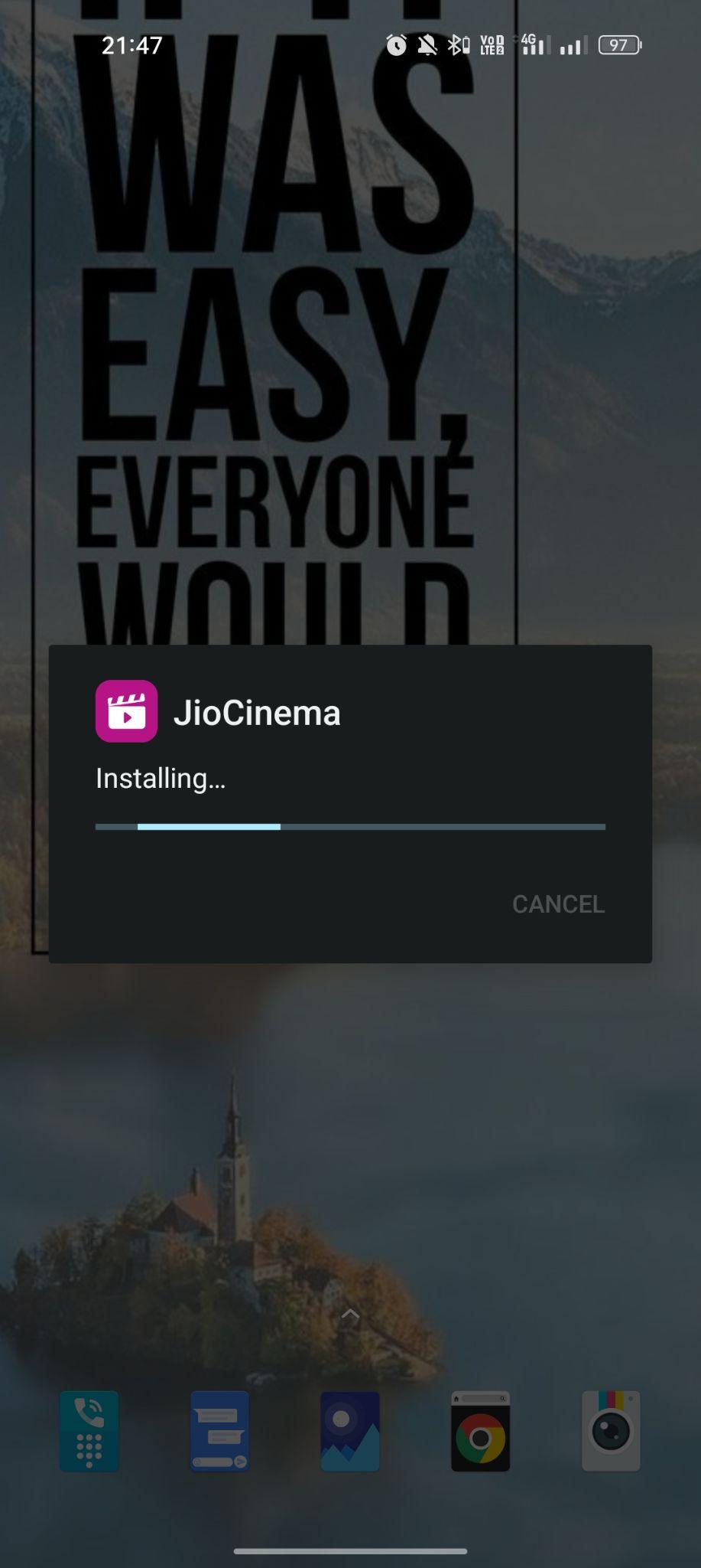 JioCinema apk installing