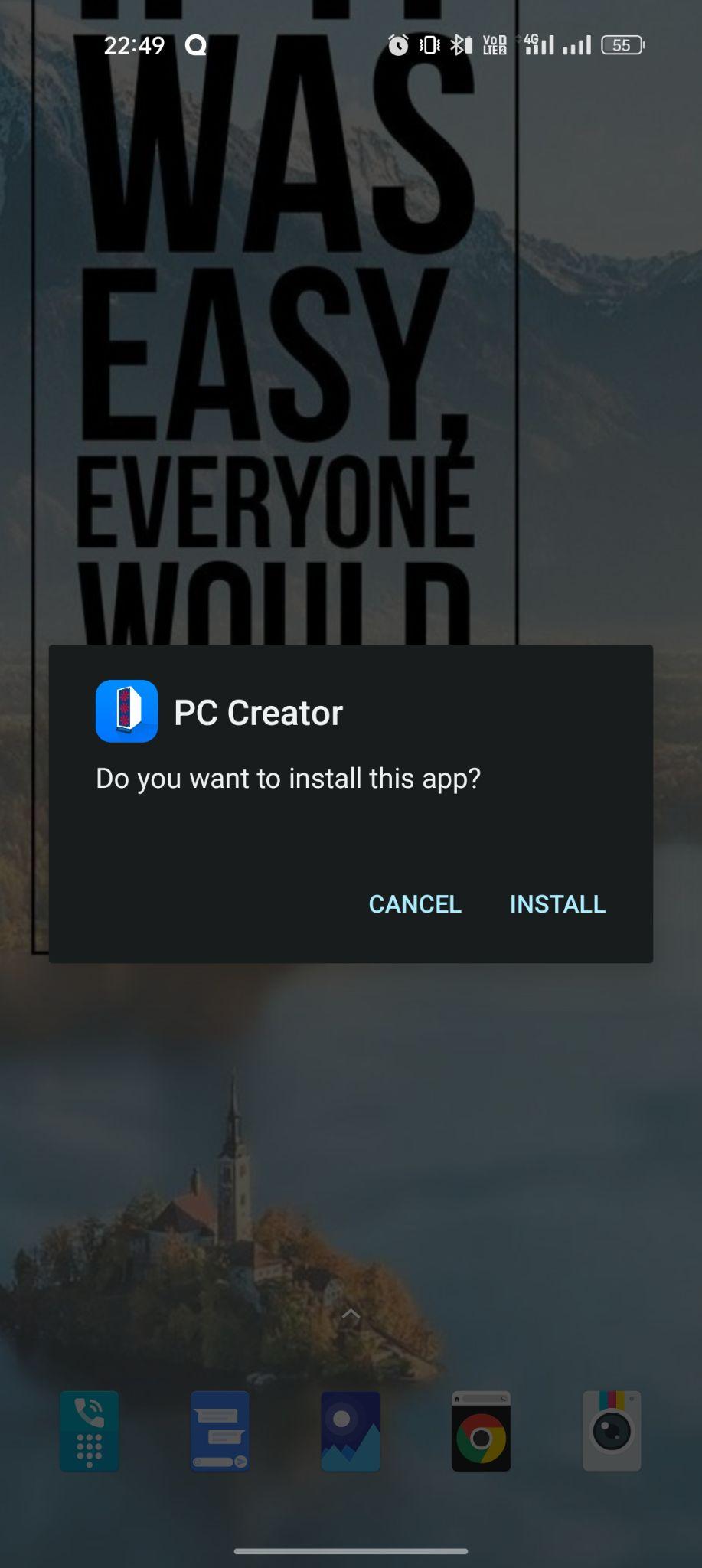 click on install