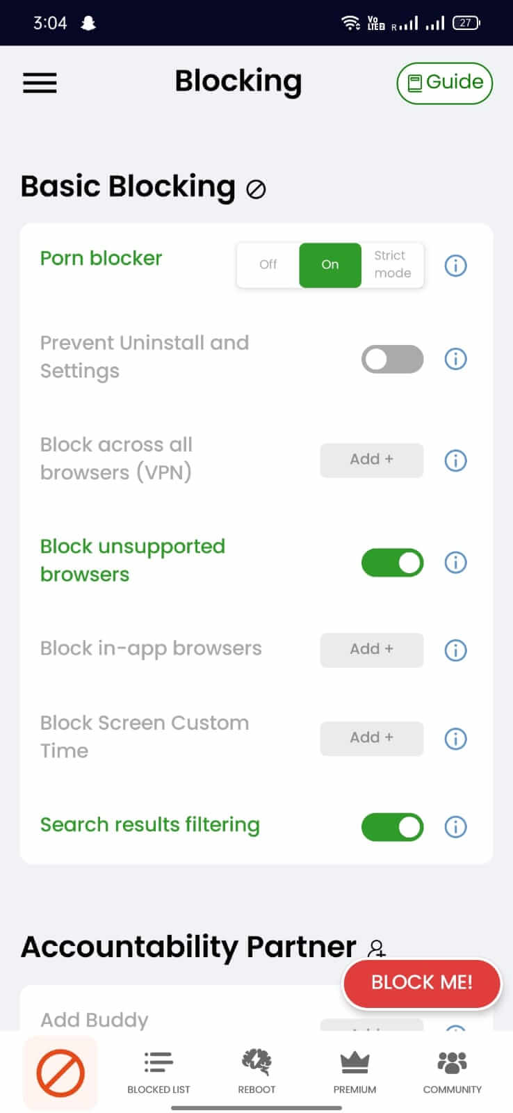 BlockerX screenshot