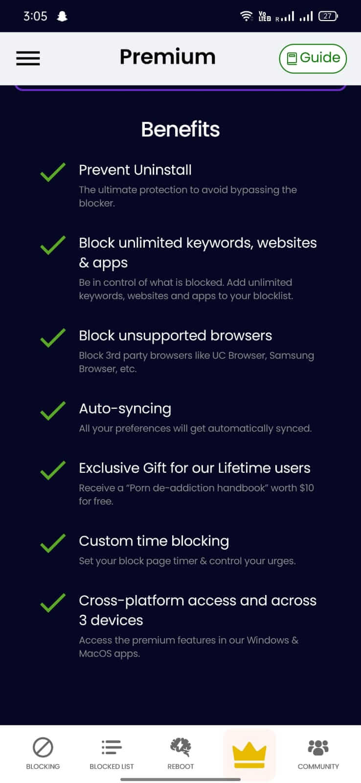BlockerX screenshot