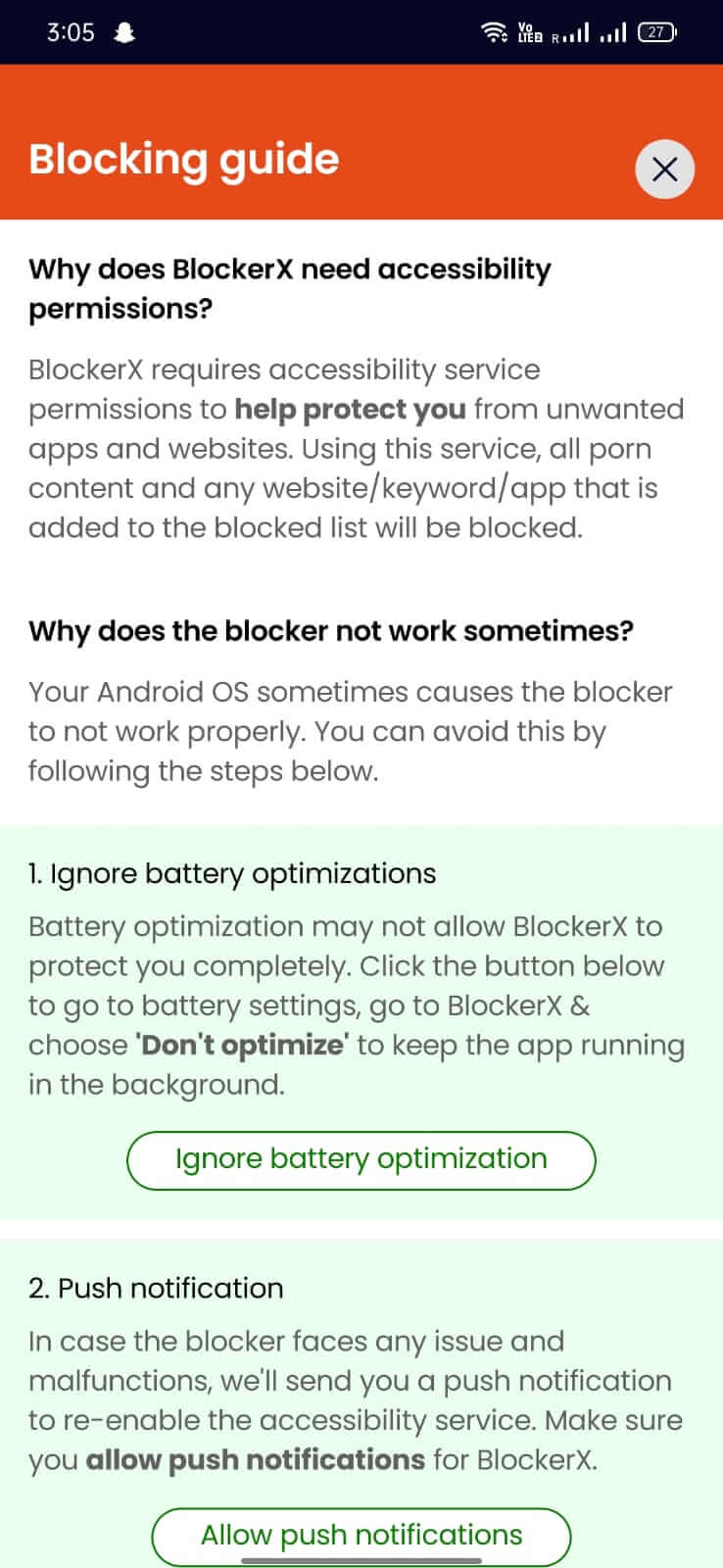 BlockerX screenshot