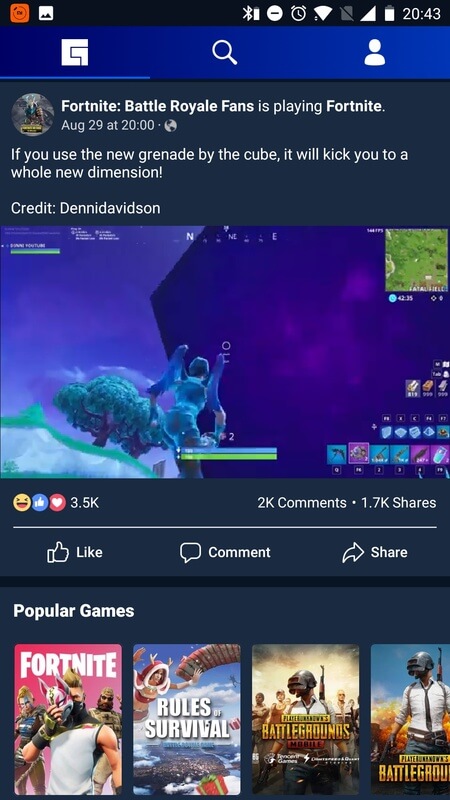 Facebook Gaming screenshot
