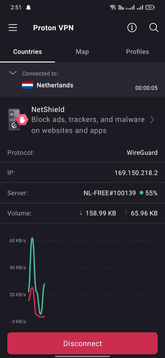 ProtonVPN screenshot