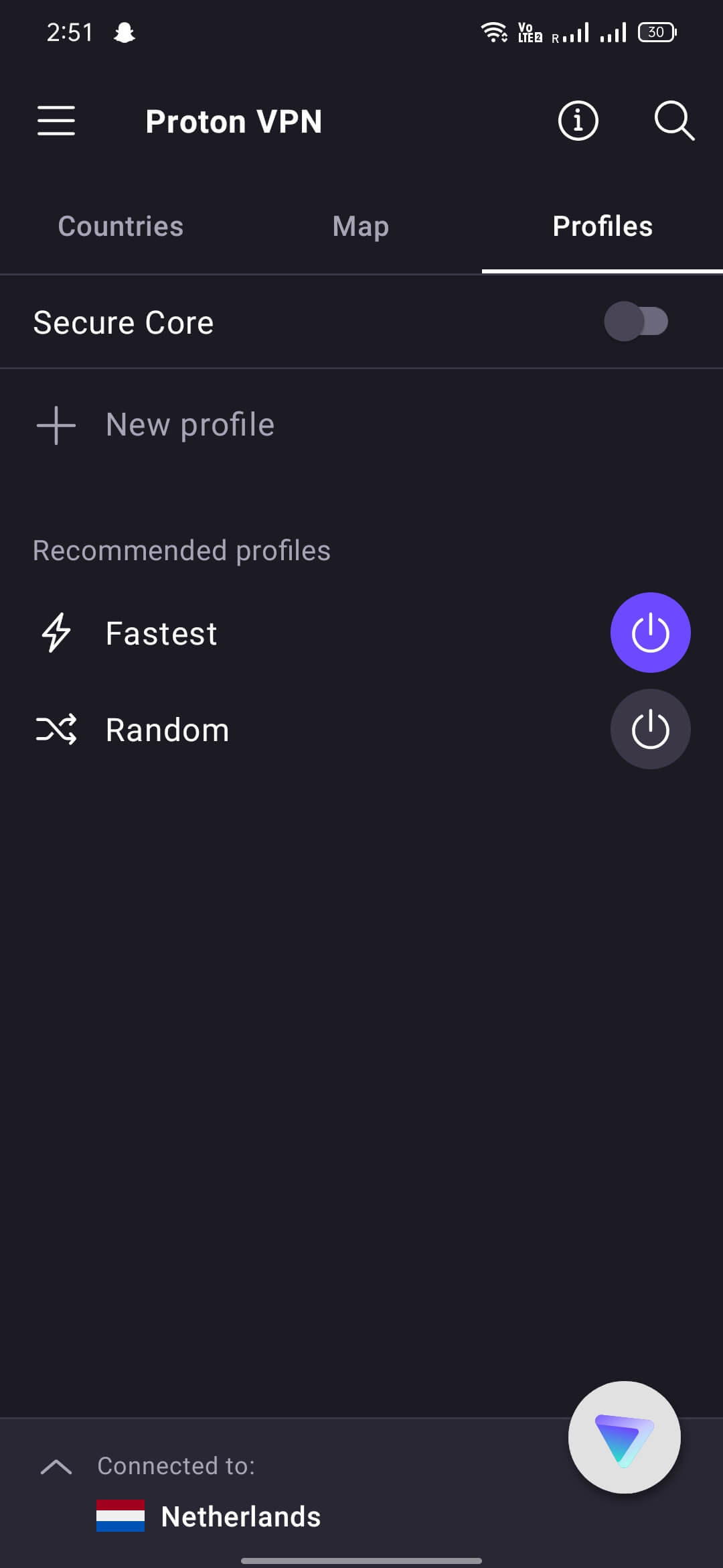 ProtonVPN screenshot