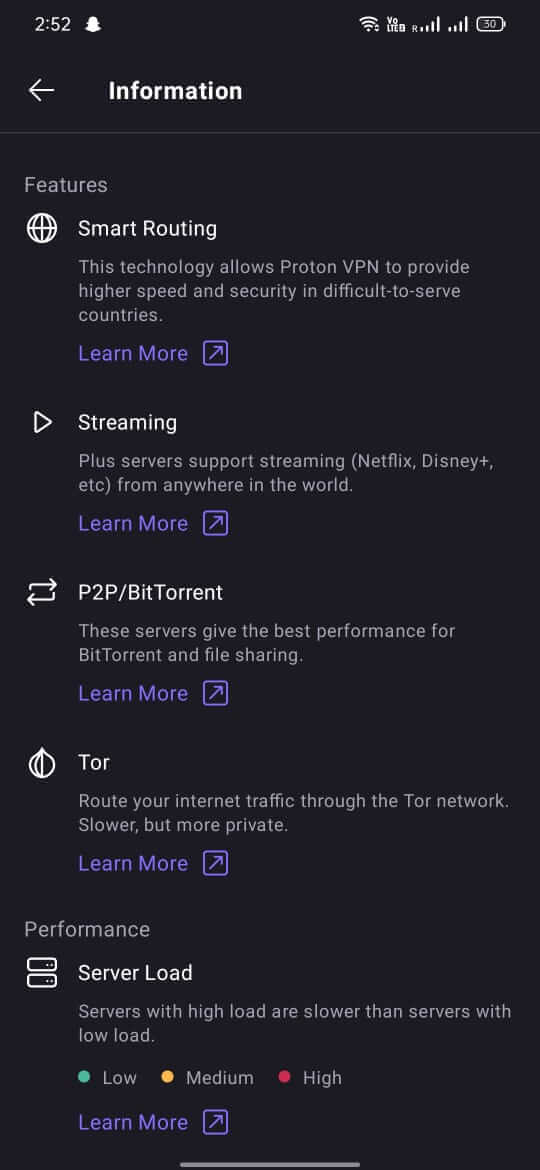 ProtonVPN screenshot