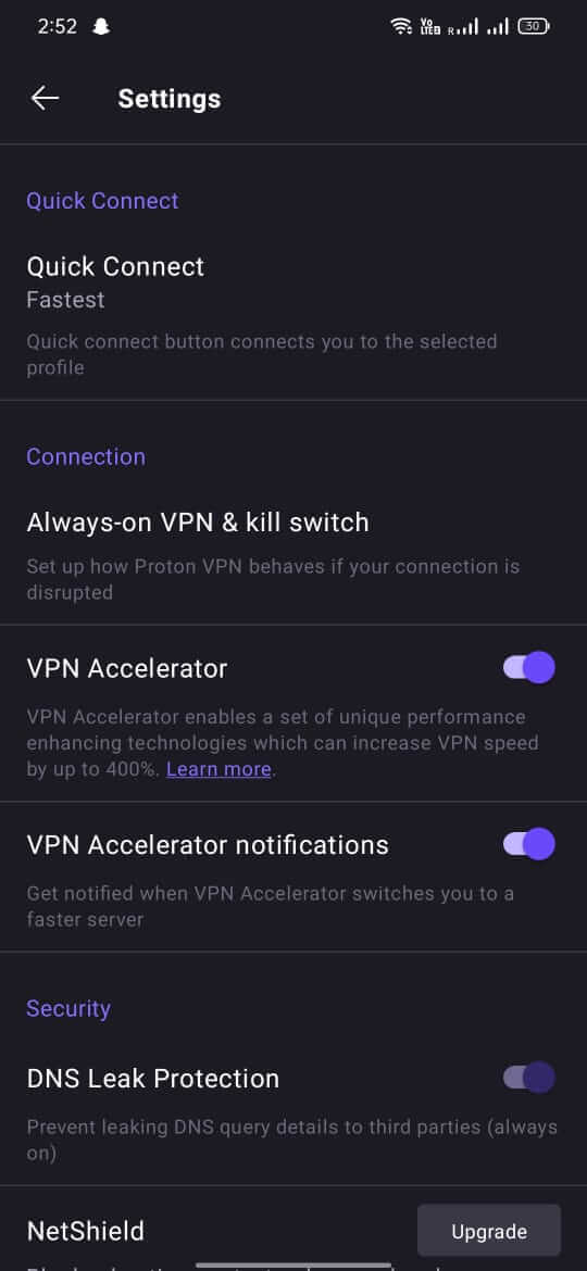 ProtonVPN screenshot