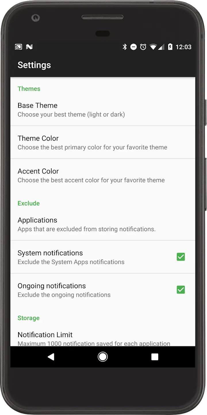 Recent Notifications screenshot
