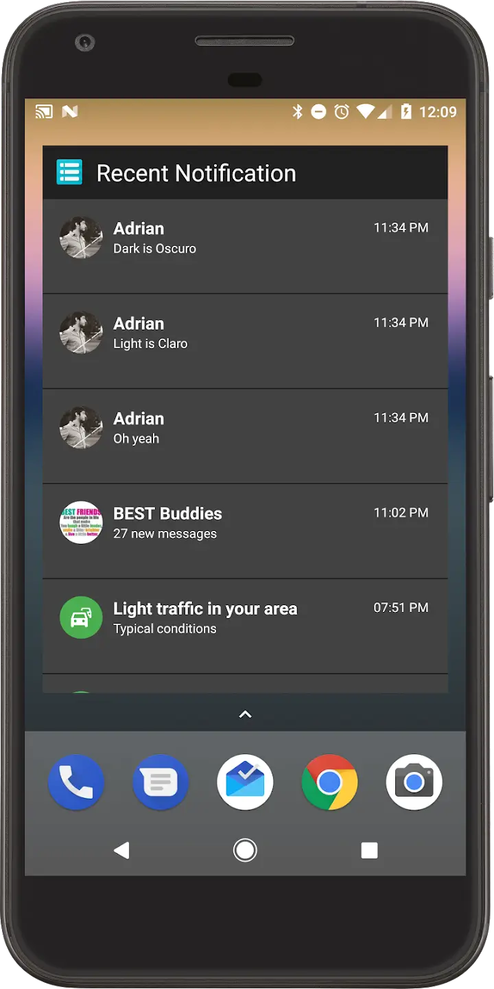 Recent Notifications screenshot
