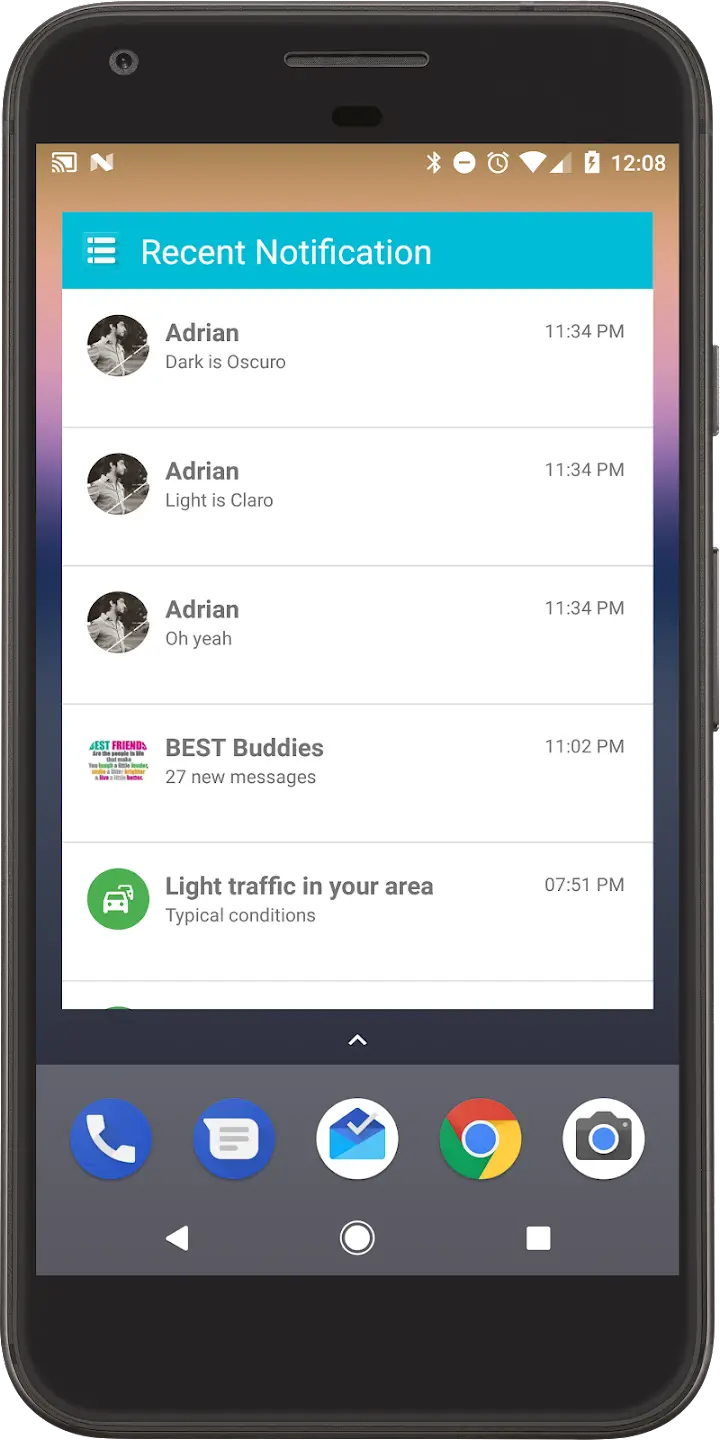 Recent Notifications screenshot