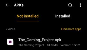 locate The Gaming Project for installation
