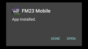 Football Manager 2023 Mobile successfully installed