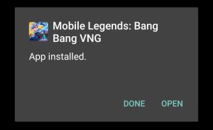 Mobile Legends- Bang Bang VNG successfully installed