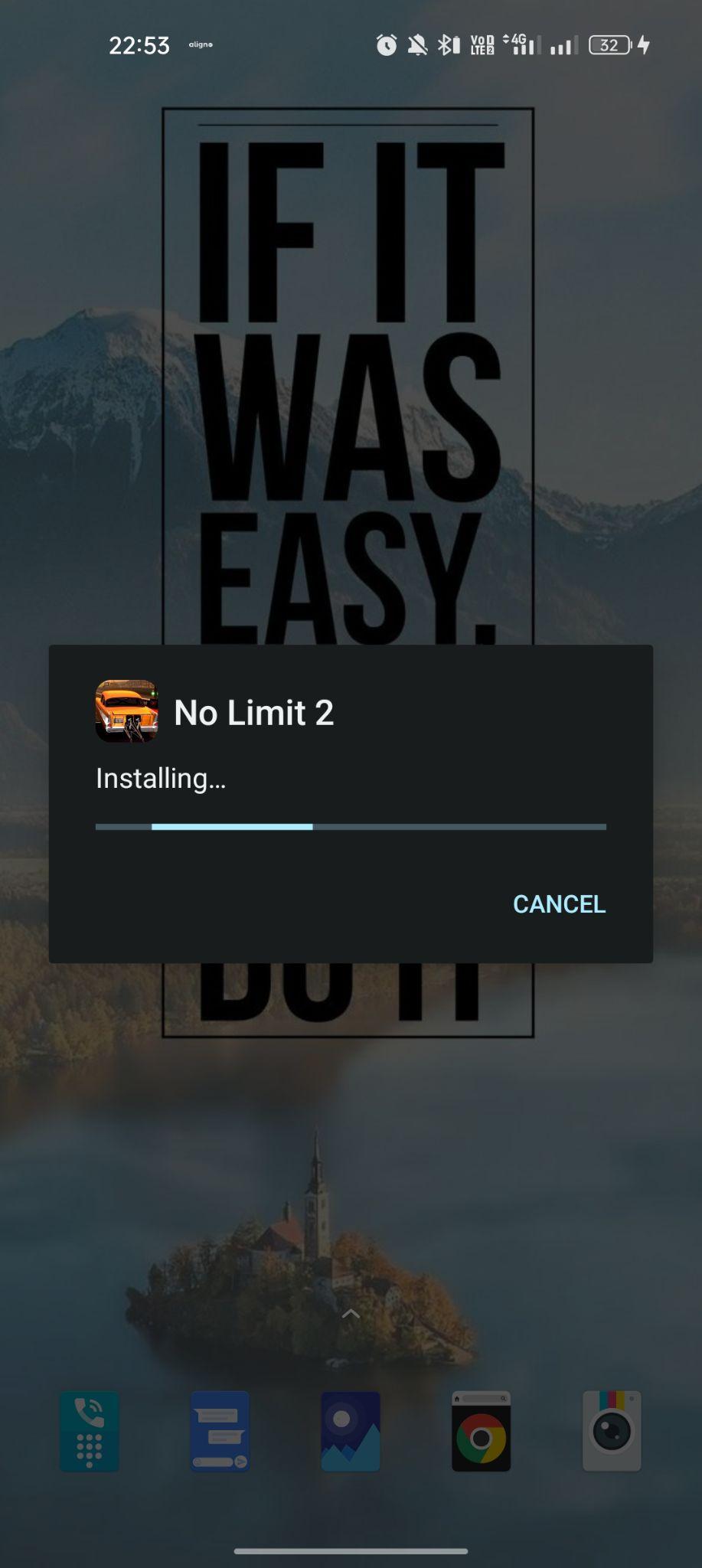 No Limit Drag Racing 2 apk installing