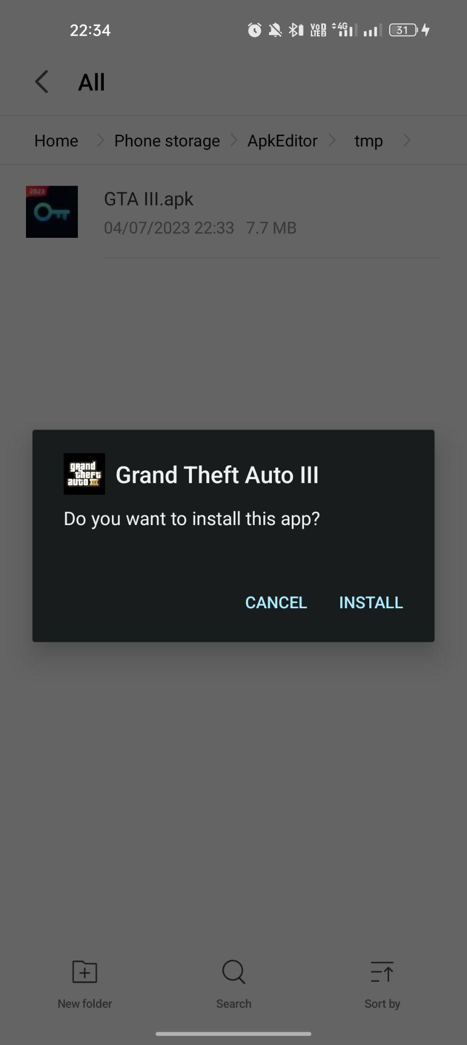 click on install