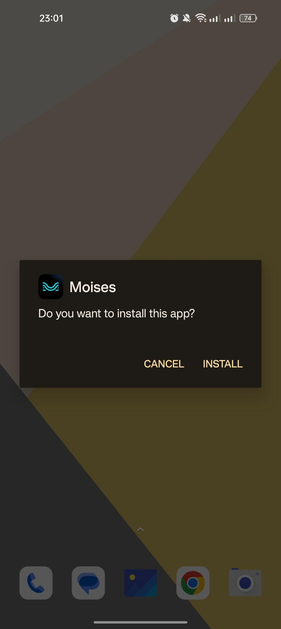 click on install