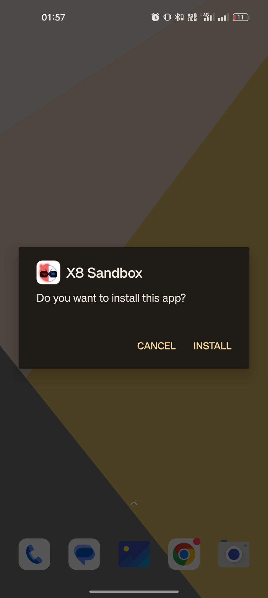 click on install