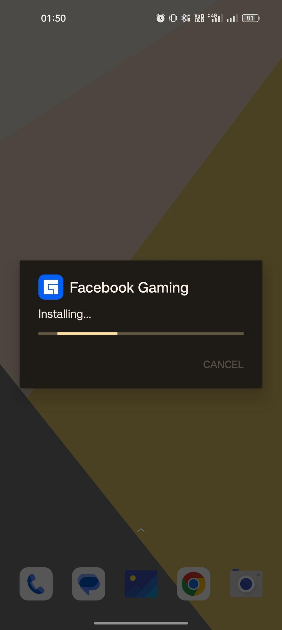 Facebook Gaming apk installing