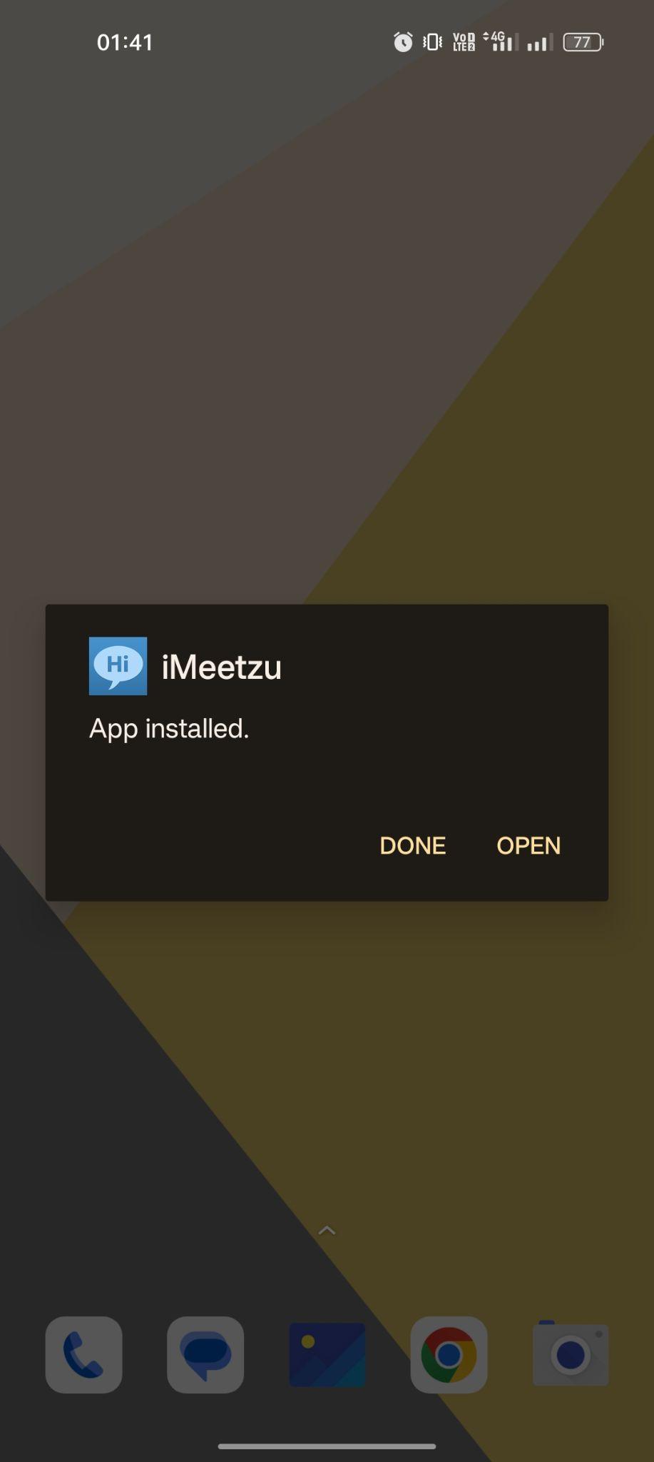 iMeetzu apk installed