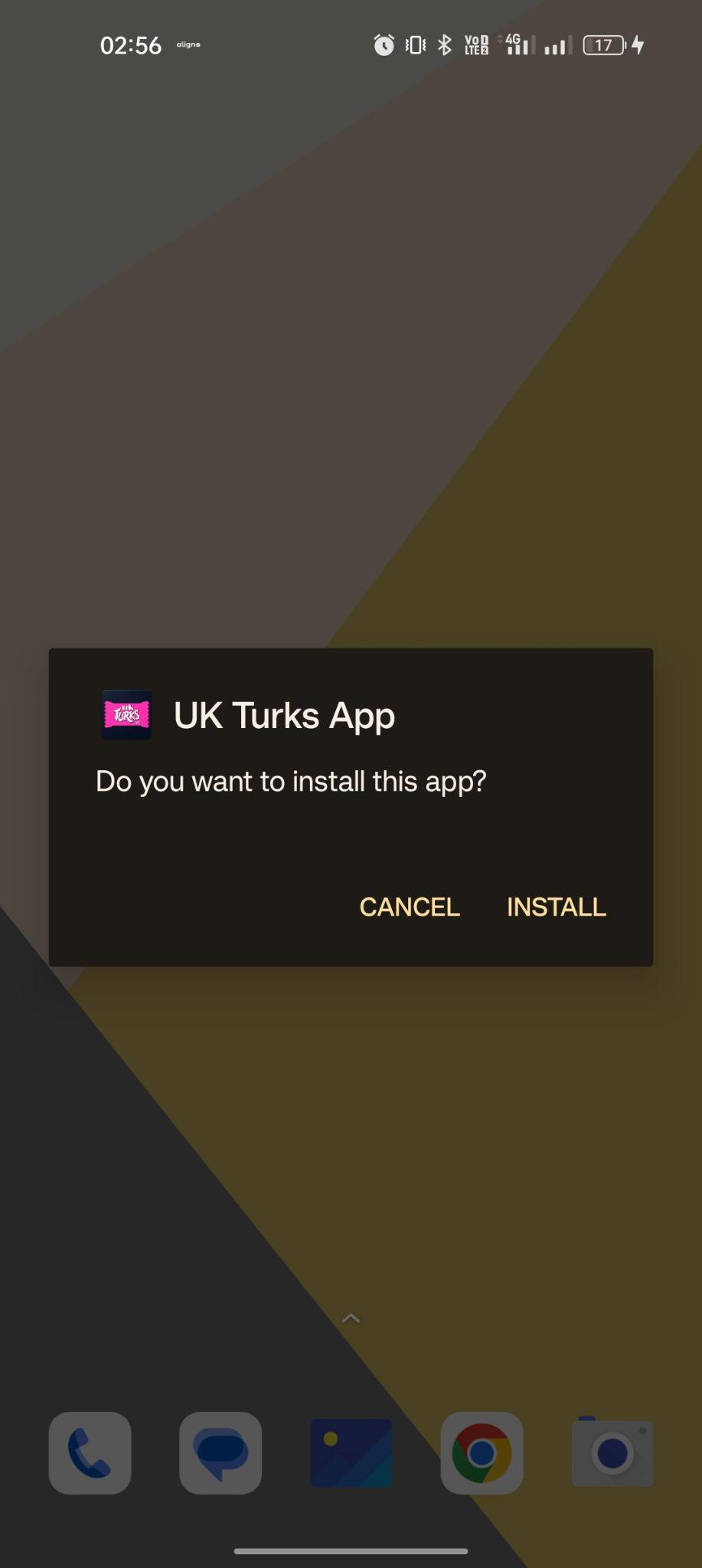 click on install