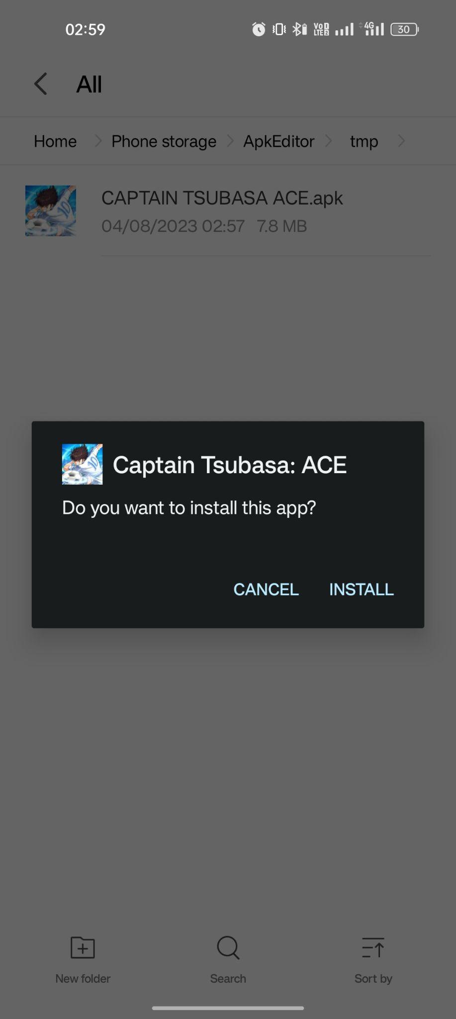 click on install
