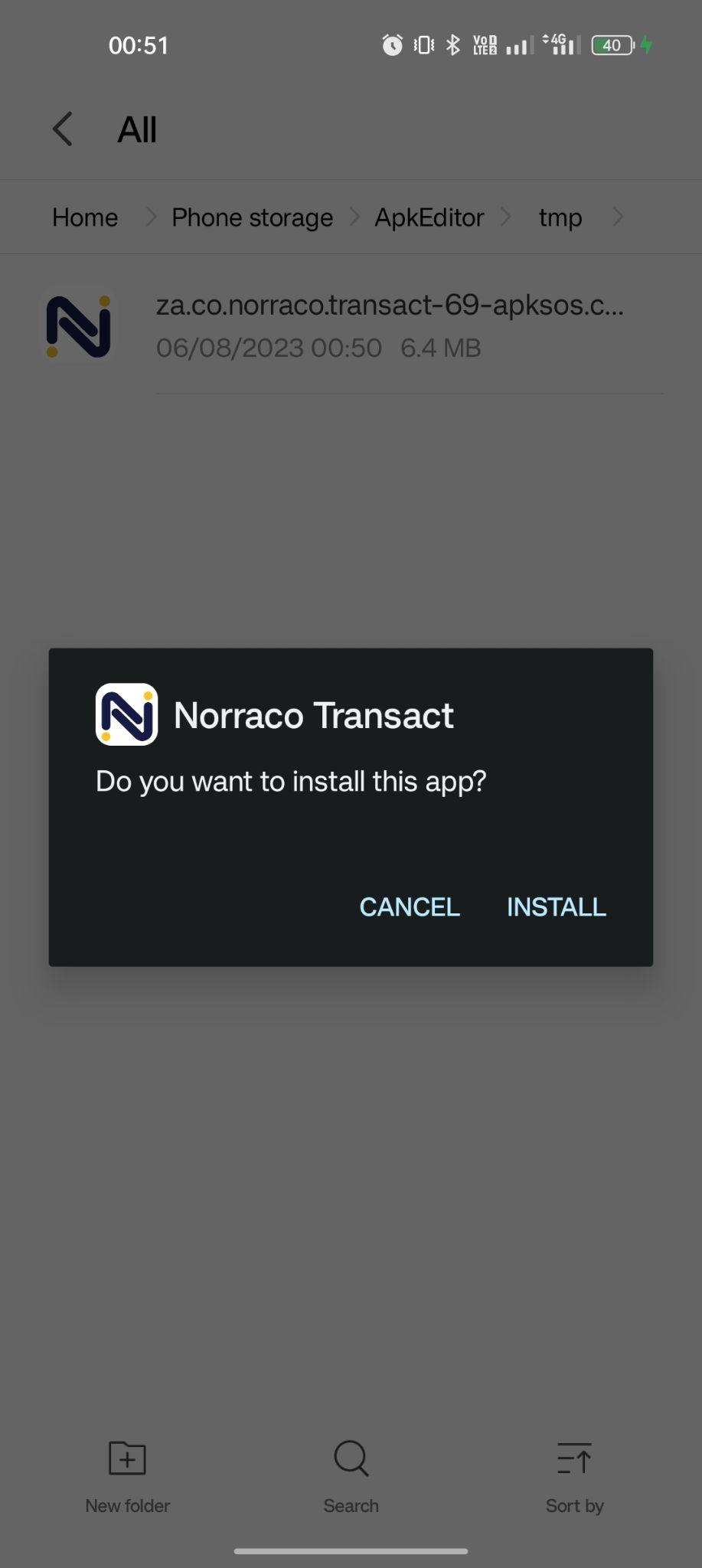 click on install