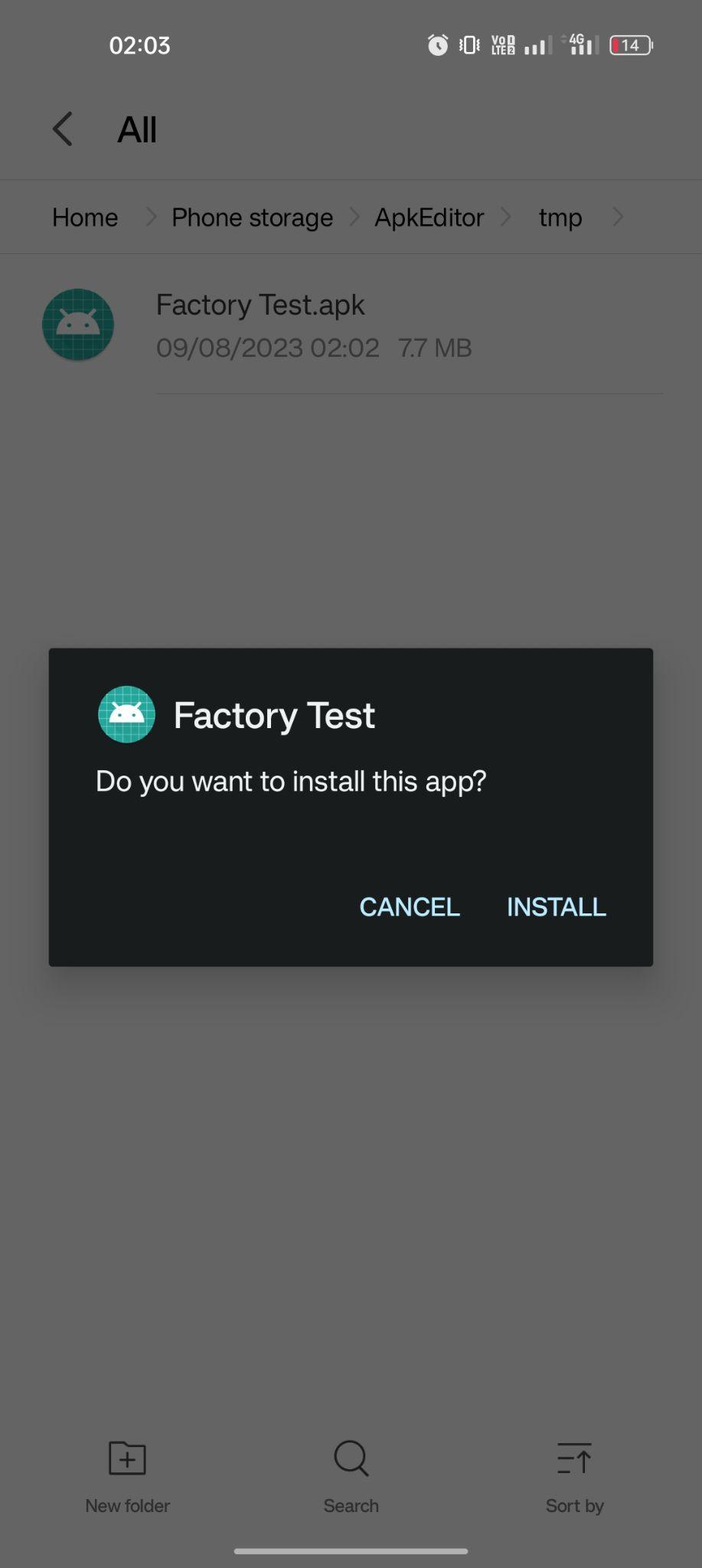 click on install
