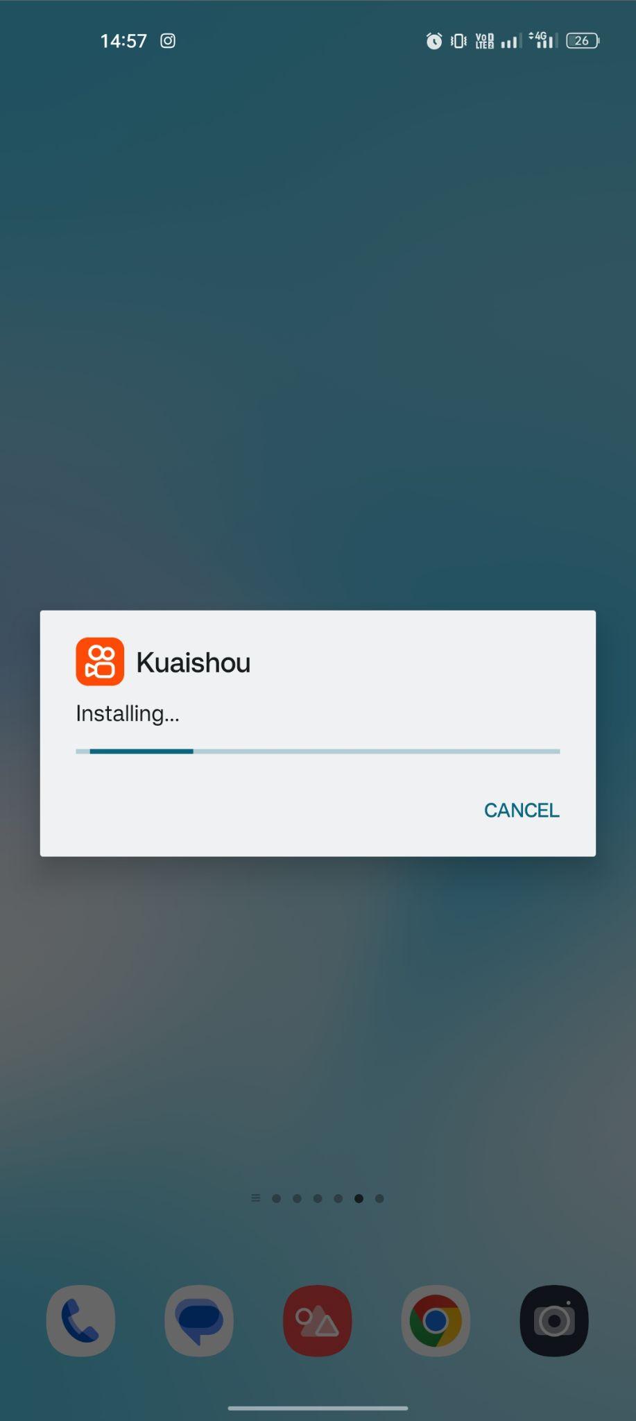 Kuaishou apk installing