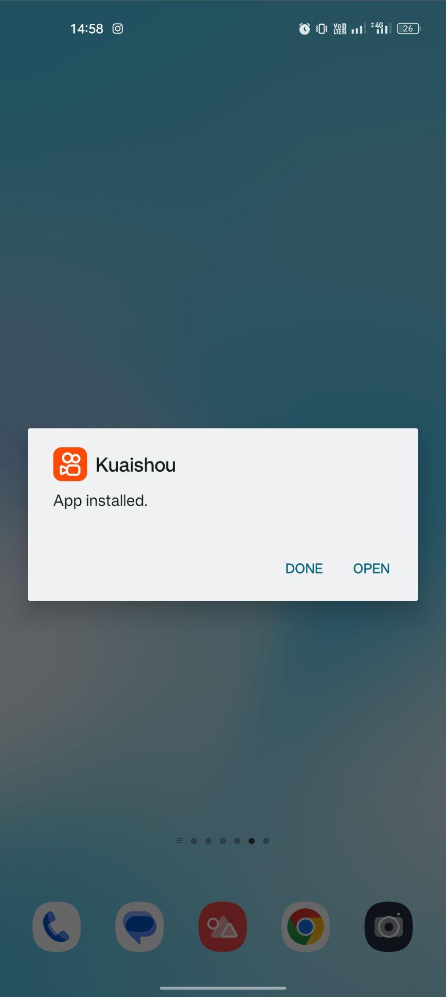 Kuaishou apk installed