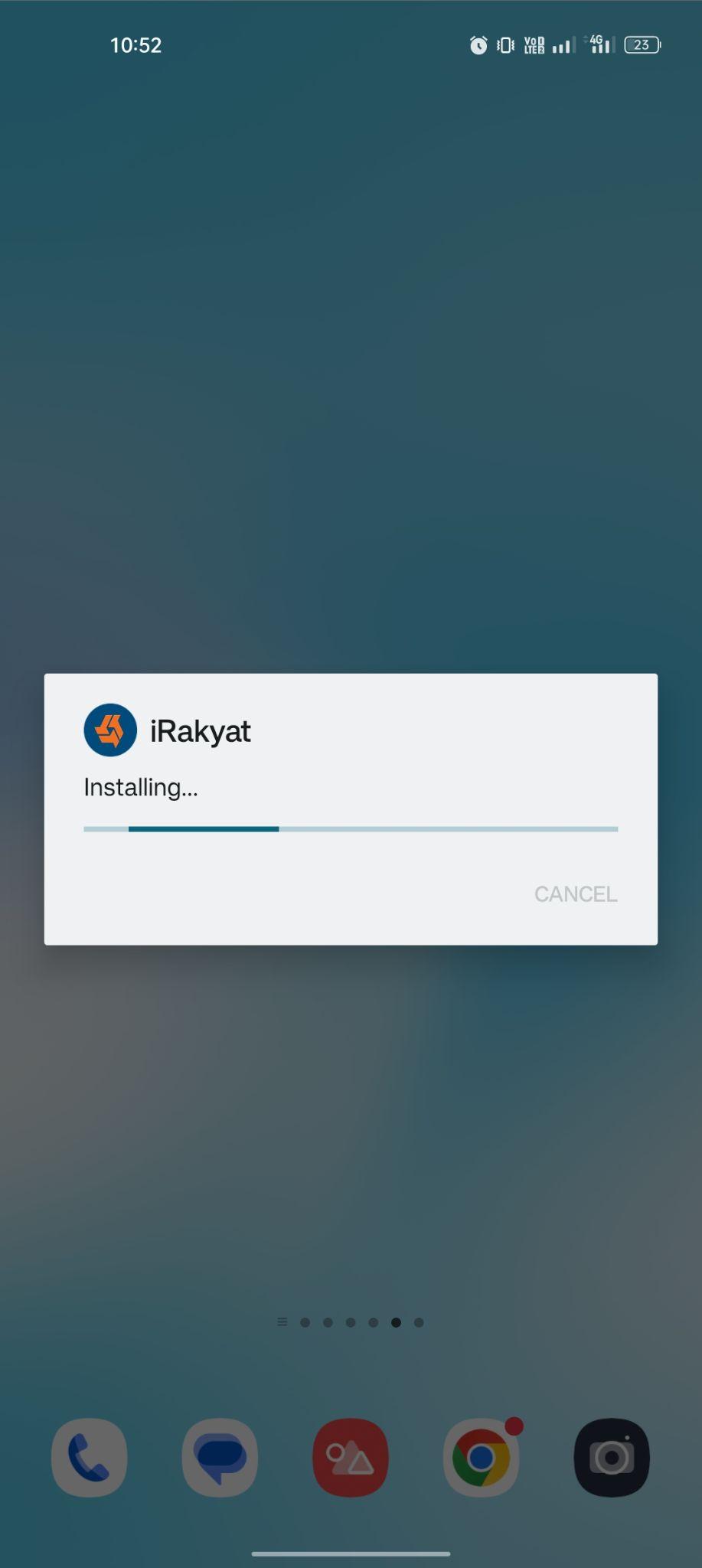 iRakyat Mobile Banking apk installing