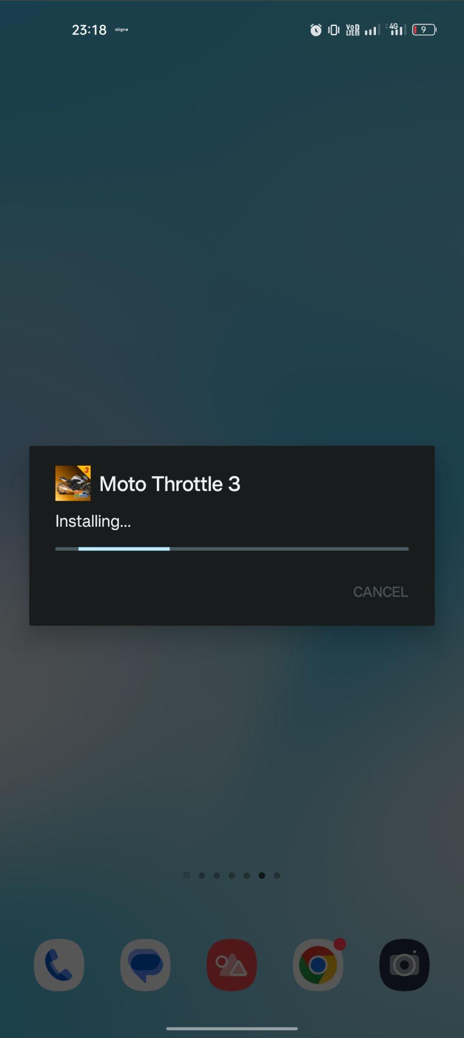 Moto Throttle 3 apk installing