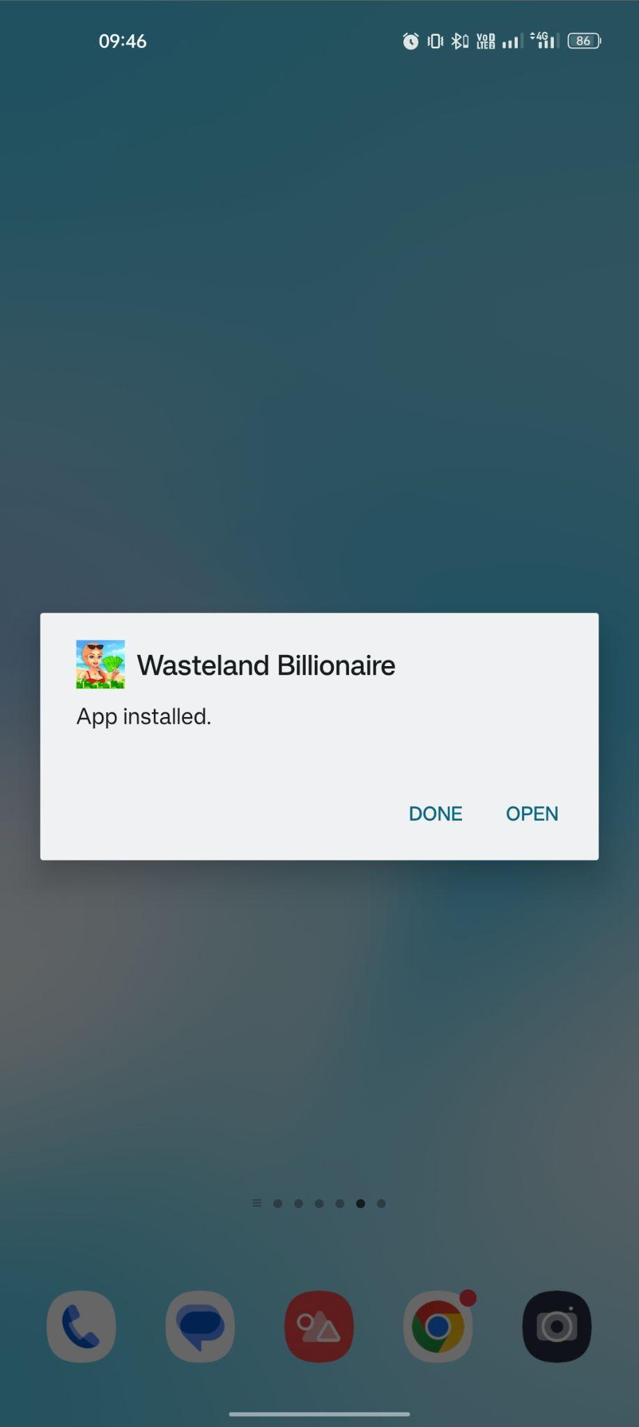 Wasteland Billionaire apk installed