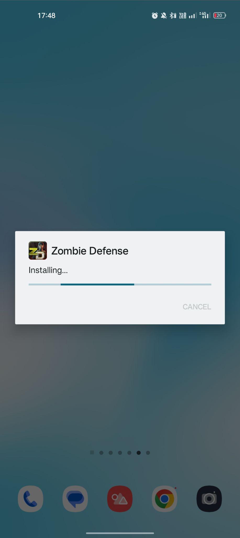 Zombie Defense apk installing