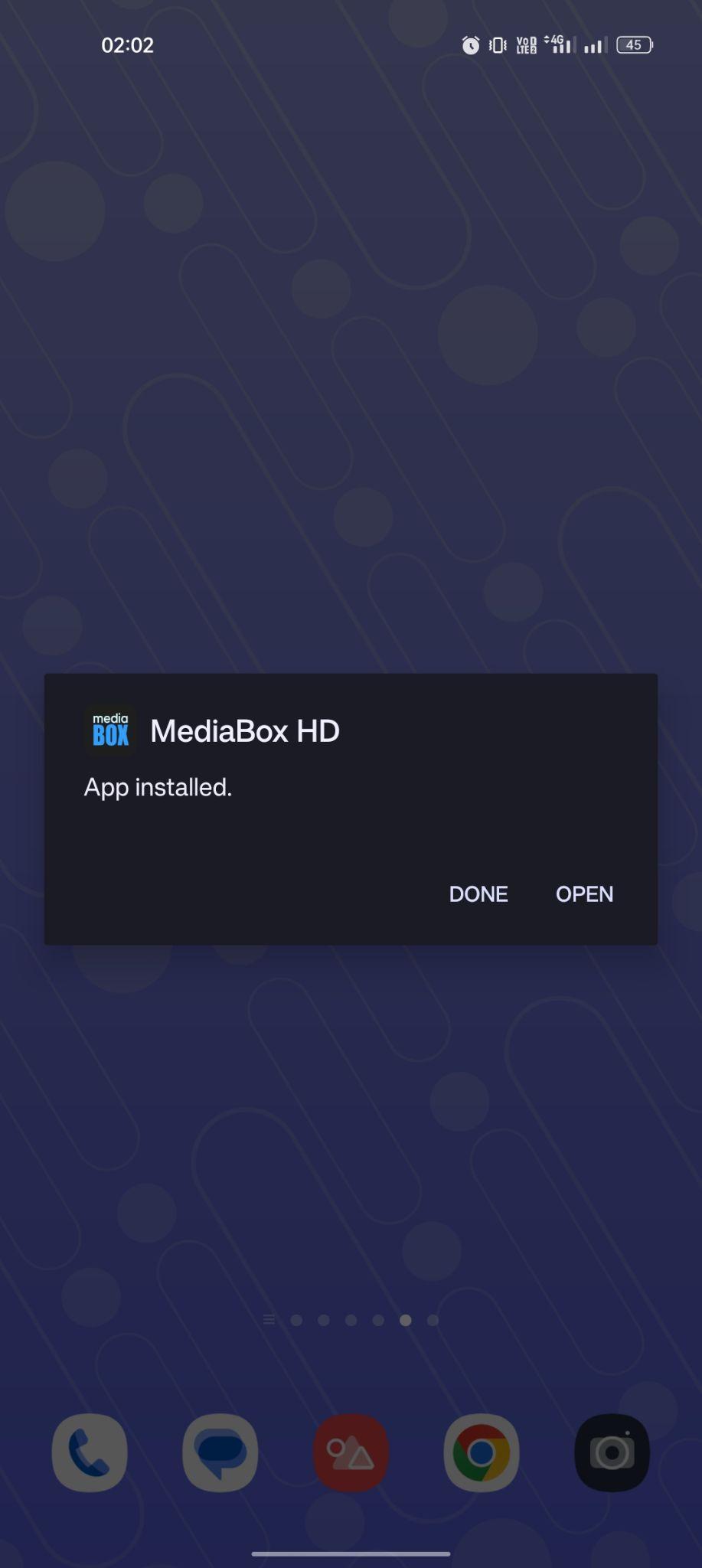 MediaBox HD apk installed