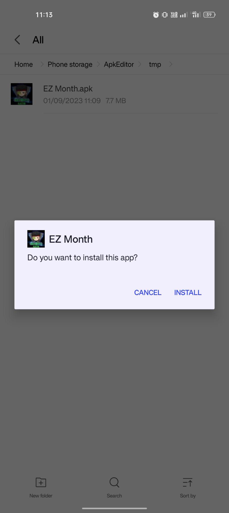 click on install