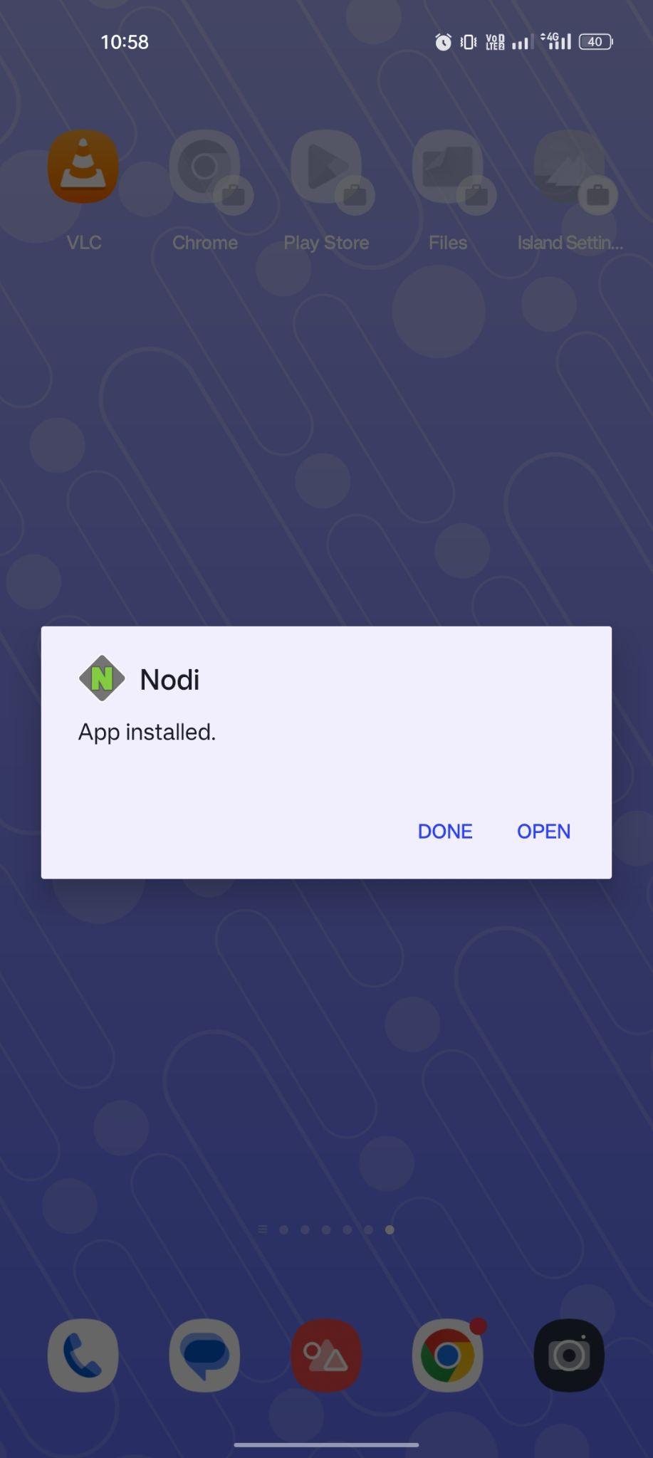Nodi apk installed