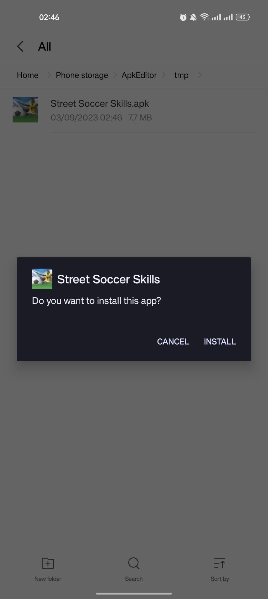 click on install