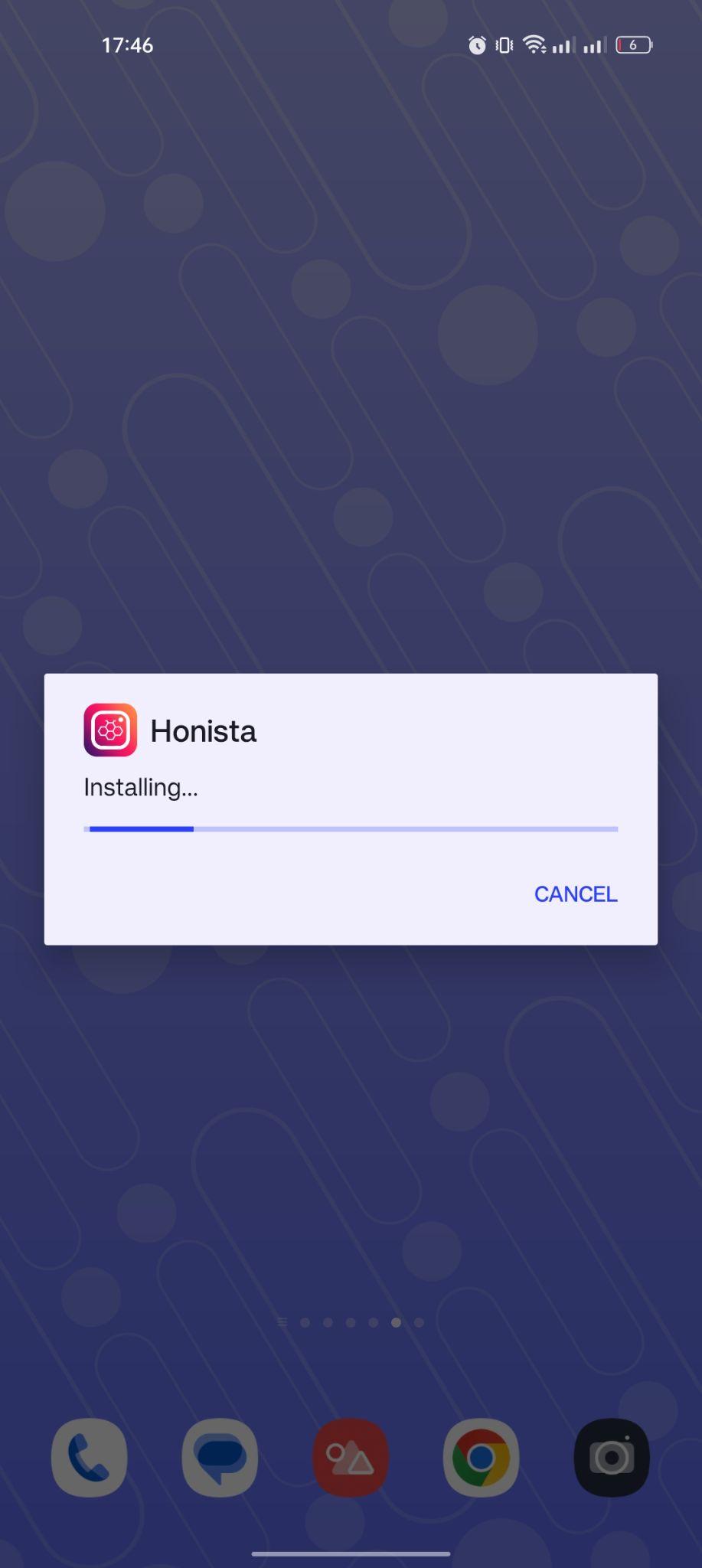 Honista apk installing