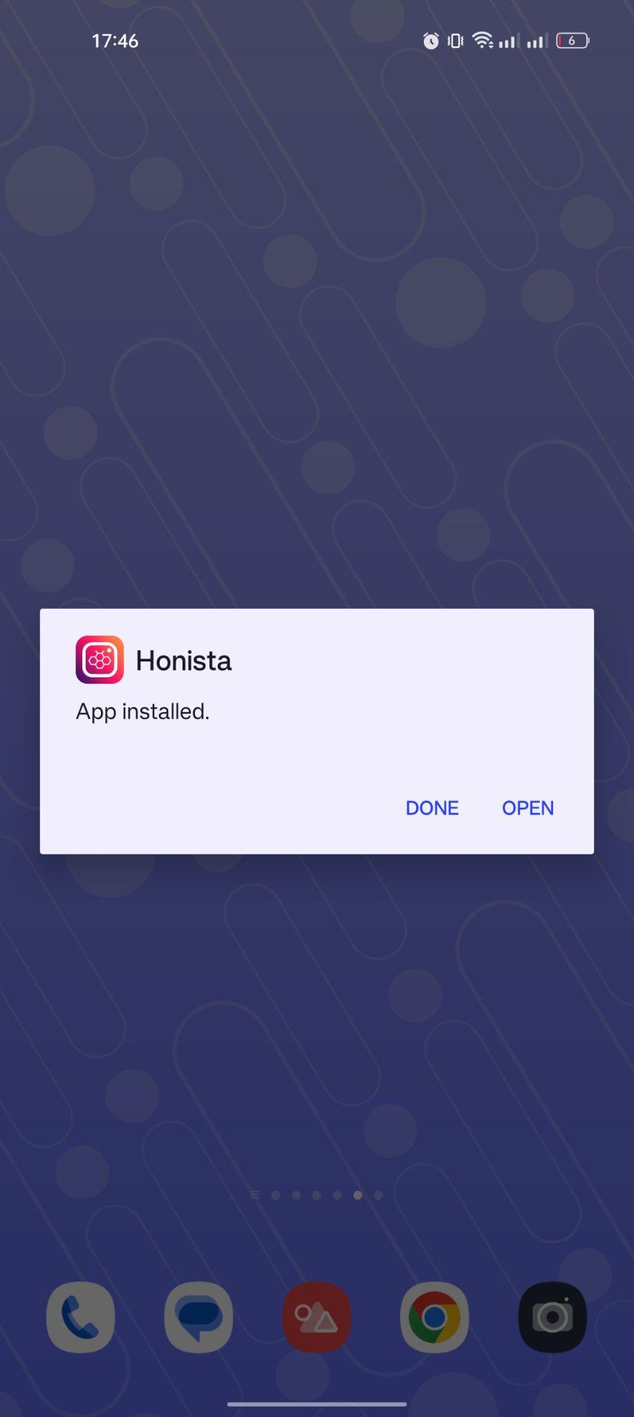 Honista apk installed