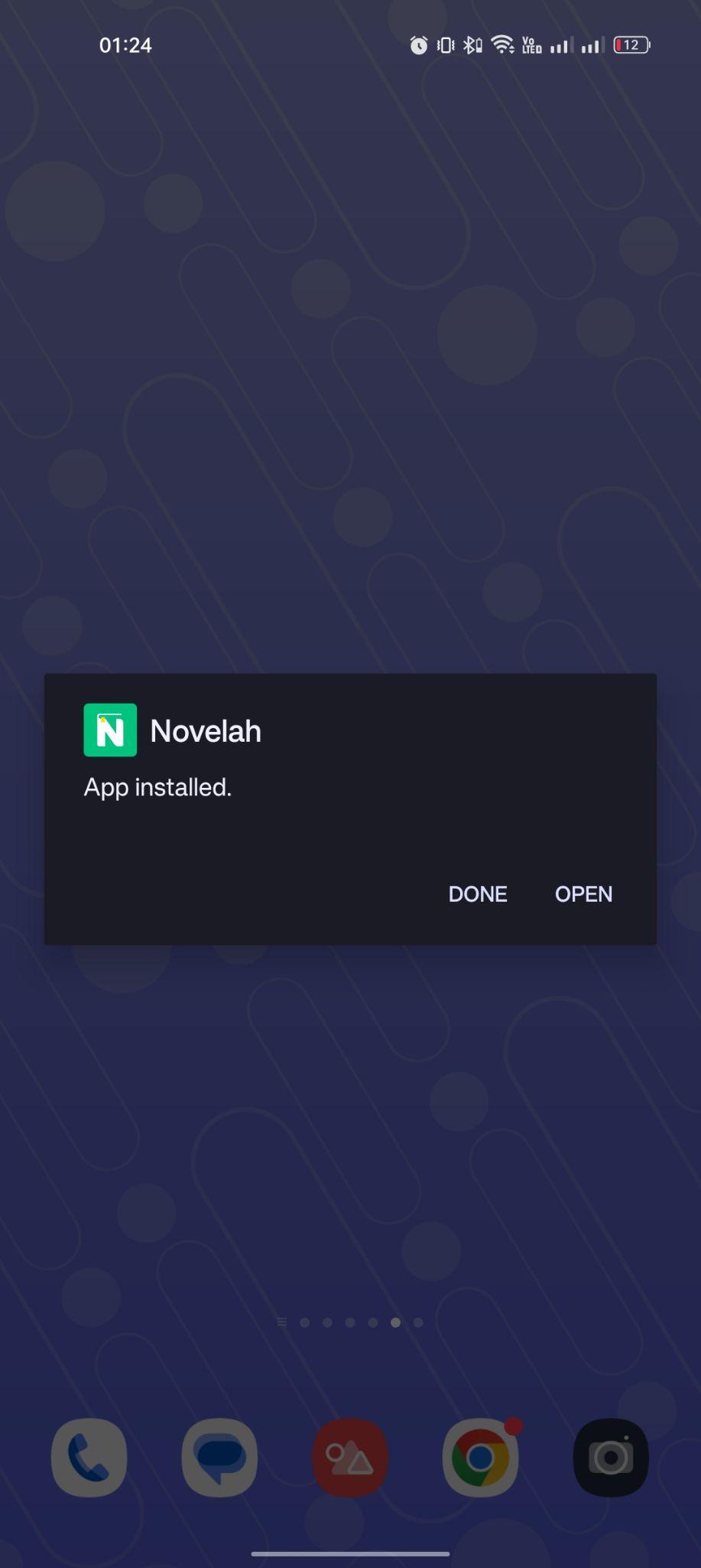 Novelah apk installed