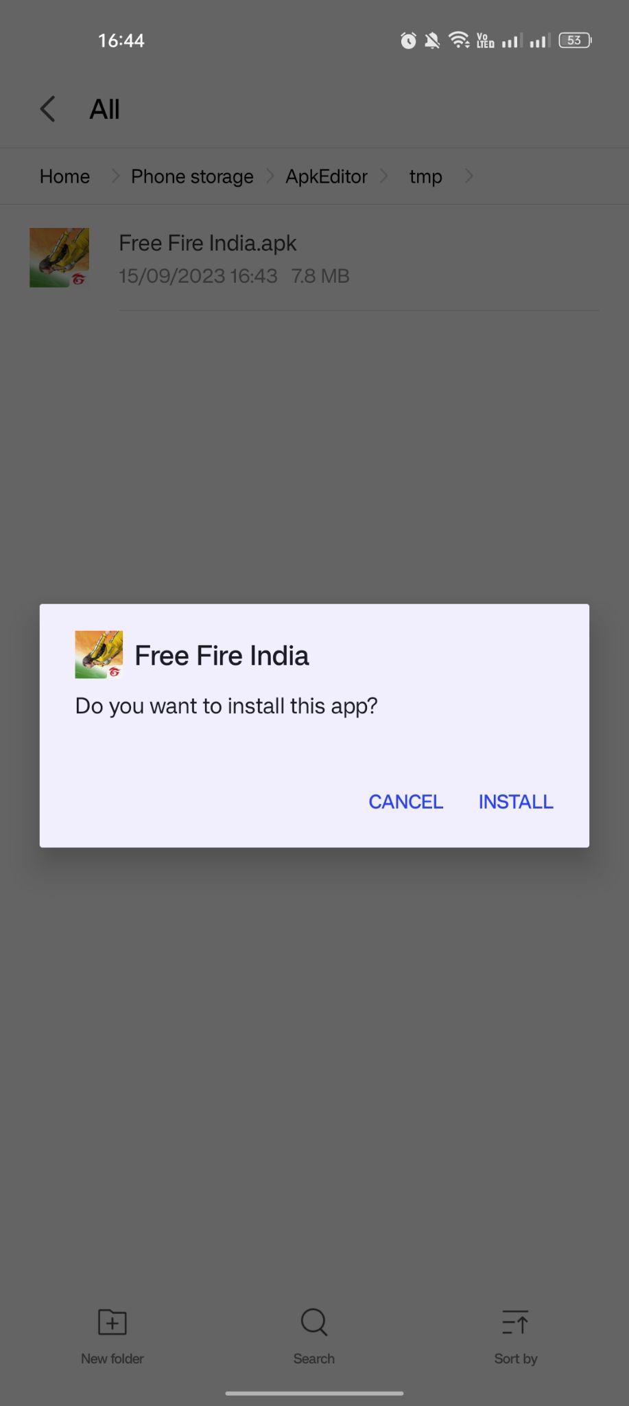 click on install